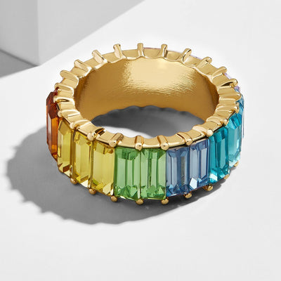 Anillo Chapado en Oro con Circonitas Multicolor - Image 2