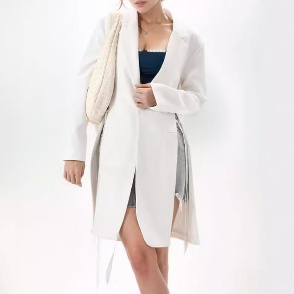 Chaqueta Suelta con Corte Asimétrico para Mujer
