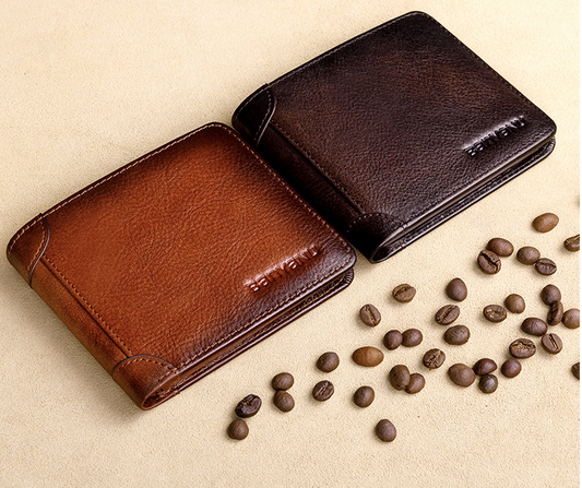 Billetera Horizontal de Cuero para Hombre con Gran Capacidad