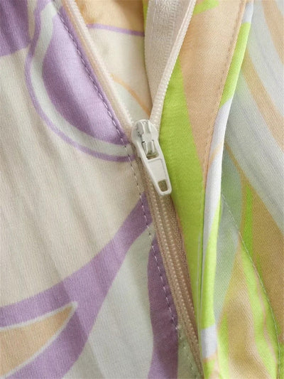 Conjunto Retro Francés para Primavera y Verano: Blusa Estampada y Pantalón Recto - Image 27