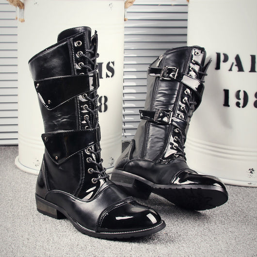 Bota Alta Hombre Estilo Coreano Moderno y Exclusivo