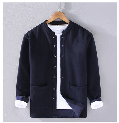 Chaqueta Casual Hombre Algodón Lino Grueso Corte Relajado - Image 14