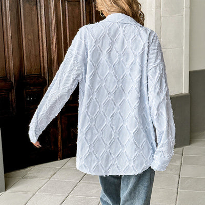Cardigan a Rayas Azul y Blanco para Mujer - Image 2