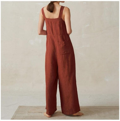 Mono Ancho de Algodón y Lino para Mujer con Bolsillos - Image 12
