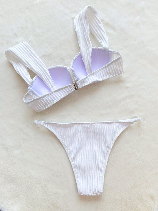Bikini Levantador de Talle Alto Liso Estilo Europeo y Americano - Image 10