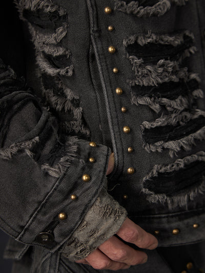 Chaqueta Denim Acolchada con Remaches y Hombros Reforzados - Image 13