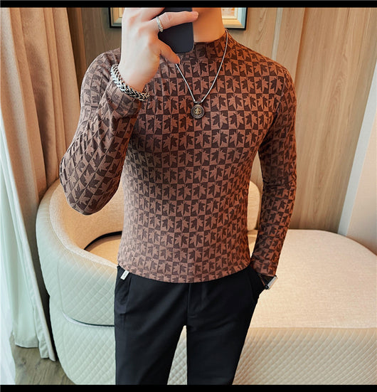 Camiseta Cuello Alzado Tendencia Moderna para Hombre - Image 27