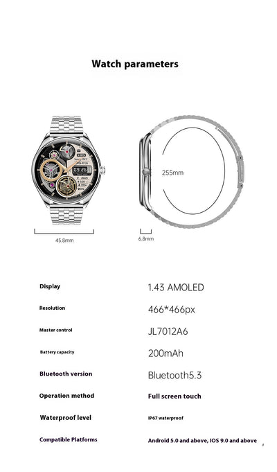 Reloj Inteligente Ultra Delgado 1.43" con Monitor Cardíaco, Oxígeno en Sangre y Llamadas Bluetooth - Image 36