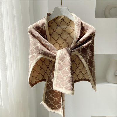 Pashmina de Hombros Anudados con Detalles en Contraste - Image 7