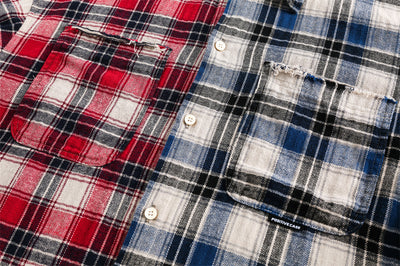 Camisa de Cuadros para Hombre con Costuras de Contraste - Image 30