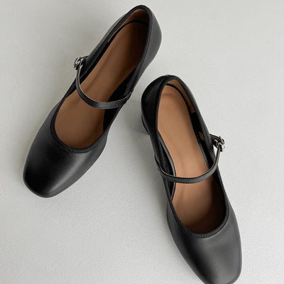 Tacones Altos de Cuero Premium Estilo Retro Francés - Image 3