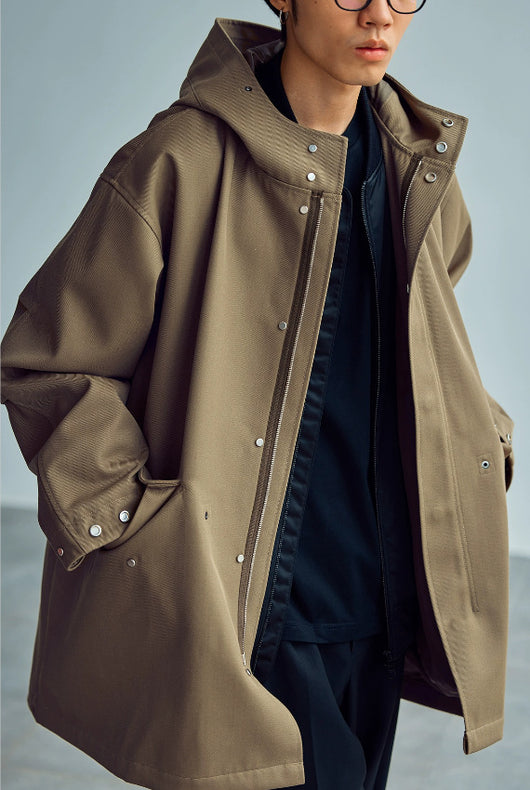 Chaqueta Impermeable con Capucha Estilo Fishtail para Hombre - Image 13