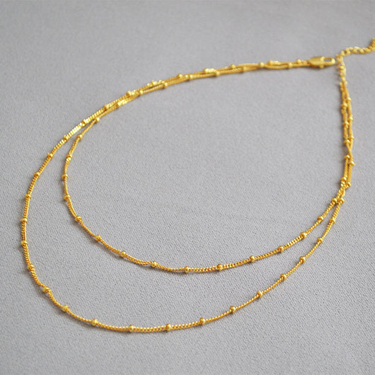 Collar Cadena Doble Arvejas Temperamento - Image 8