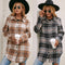 Chaqueta Camisa Cuadros Suelta y Cómoda en Felpa para Mujer