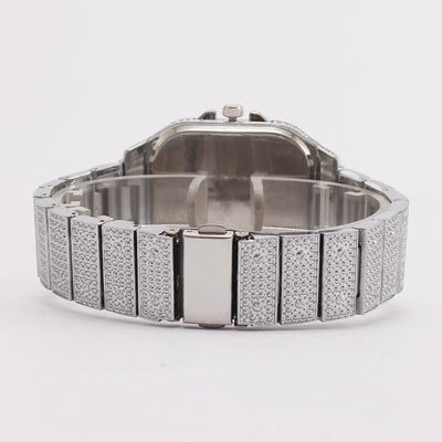 Reloj Elegante para Mujer con Diamantes Cuadrados y Degradado Romano - Image 4