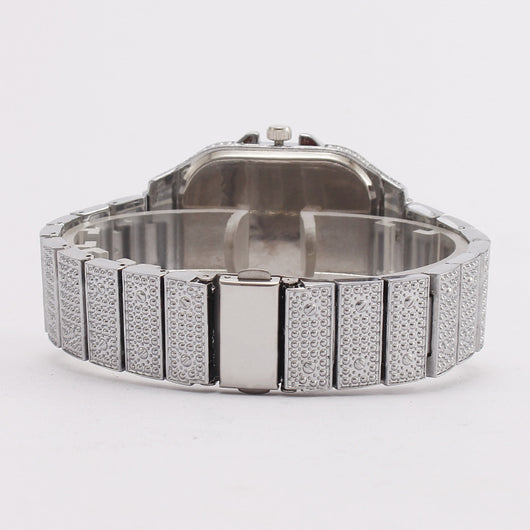 Reloj Elegante para Mujer con Diamantes Cuadrados y Degradado Romano - Image 4