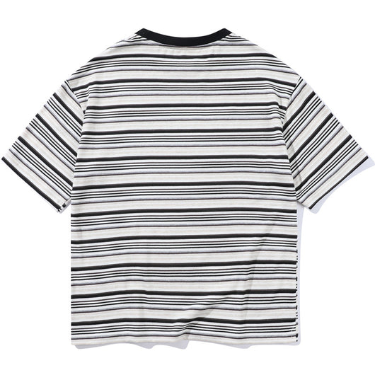 Camiseta Holgada Artística de Rayas para Hombre - Estilo Juvenil Fresco - Image 3