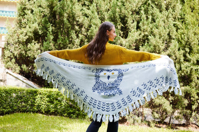 Chal de Lana Tejido con Diseño de Búho para Mujer - Image 10