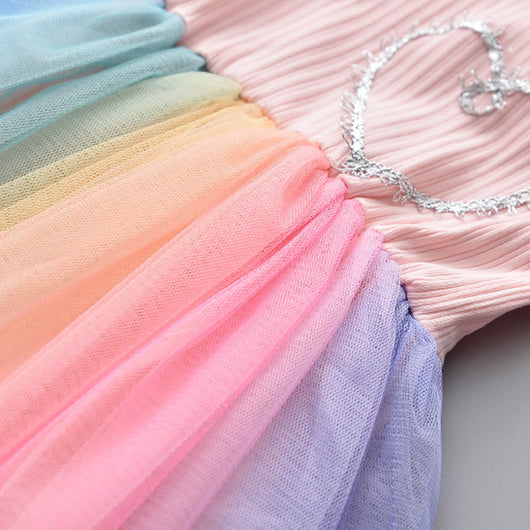 Vestido Infantil de Encaje Bordado con Malla - Image 16