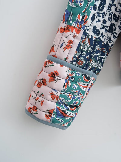 Abrigo Acolchado Suelto Estampado para Mujer - Comodidad y Estilo - Image 9