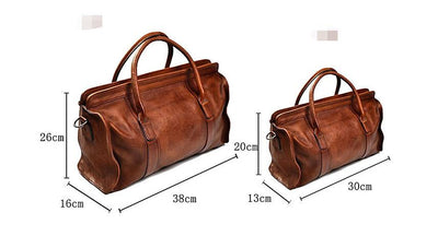 Bolso de Cuero Curtido al Vegetal Cosido a Mano - Gran Capacidad para Auto - Image 7