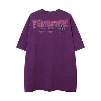 Playera Estampada Anime Efecto Desgastado para Hombre - Image 9