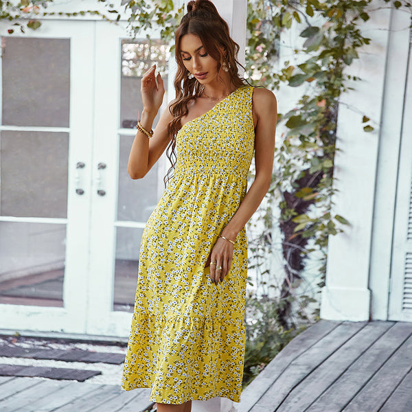 Falda Columpio Estampada con Chaleco de Moda para Verano