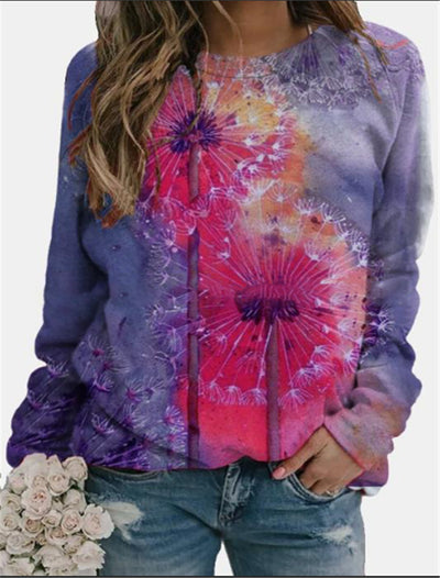 Blusa Estampada de Manga Larga Corte Midi para Mujer - Image 4