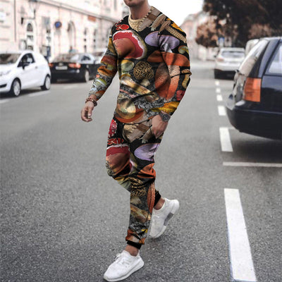Sudadera Deportiva Casual de Dos Piezas con Estampado para Hombre - Image 7