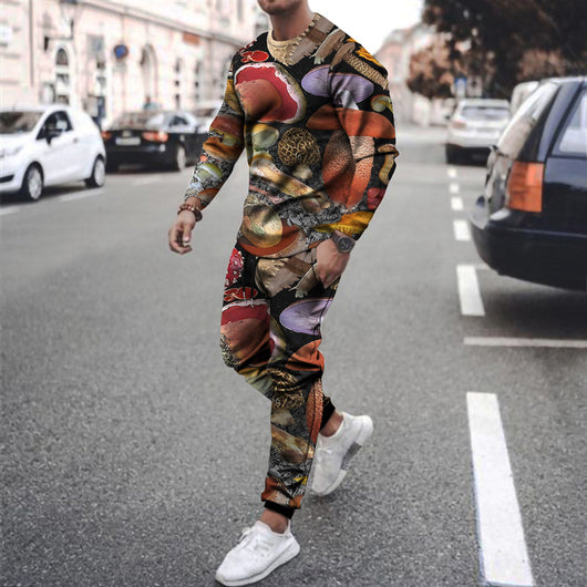 Sudadera Deportiva Casual de Dos Piezas con Estampado para Hombre - Image 7