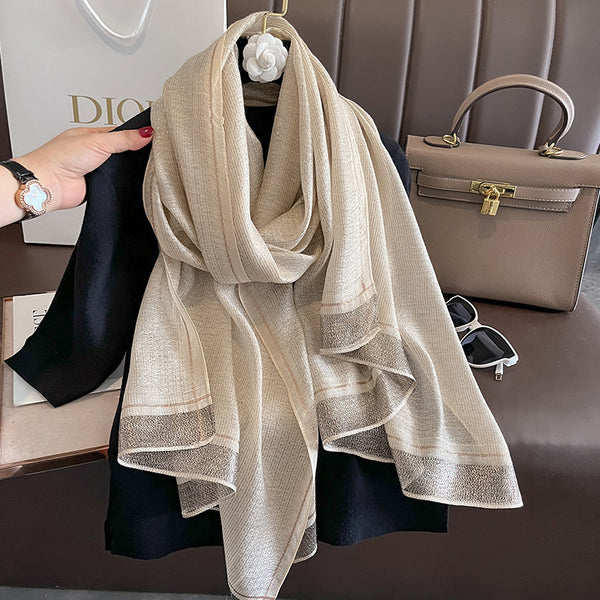 Chal de Seda Ligero para Mujer - Elegancia Sofisticada de Largo Extendido - Image 9