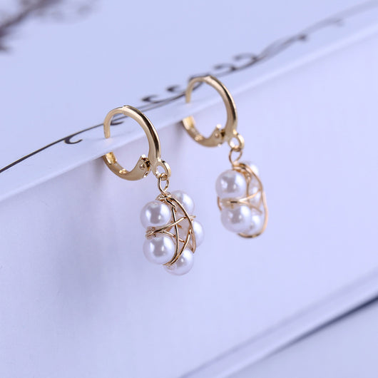 Aretes de Perla Artesanales Lujo Ligero Serie Océano - Clip Europeo Americano - Image 36
