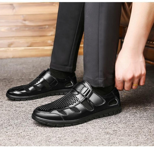 Sandalias de Cuero Perforadas para Hombre - Estilo Ejecutivo Casual - Image 4