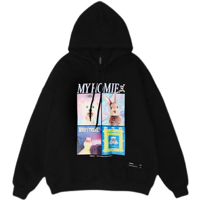 Sudadera Estampada Animal con Capucha Holgada para Parejas - Image 13