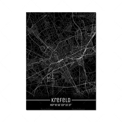 Cuadro Decorativo Mapa Líneas Negras - Lienzo Moderno para Pared - Image 20