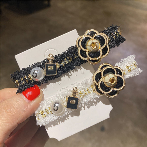 Pasador para Cabello con Diamantes Checos y Respaldo de Lana