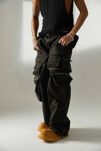 Pantalón de Trabajo Camuflaje Americana Cintura Alta Pierna Ancha - Image 24