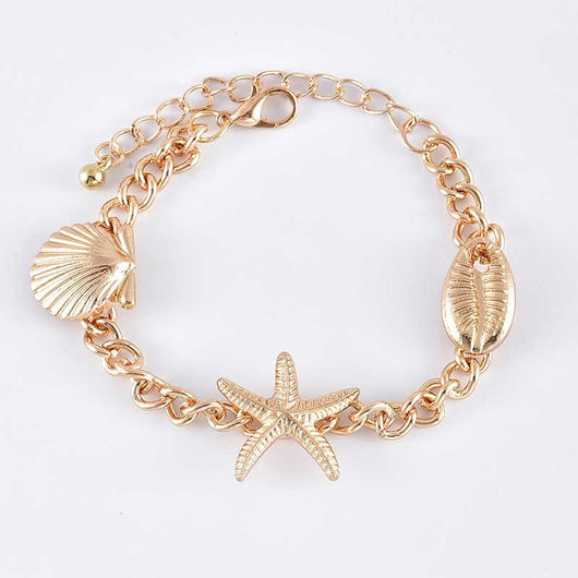 Pulsera Combinada de Perla y Concha de Estrella de Mar - Image 9