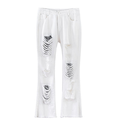 Pantalones Acampanados Holgados con Detalle Deshilachado - Estilo Europeo Casual - Image 4