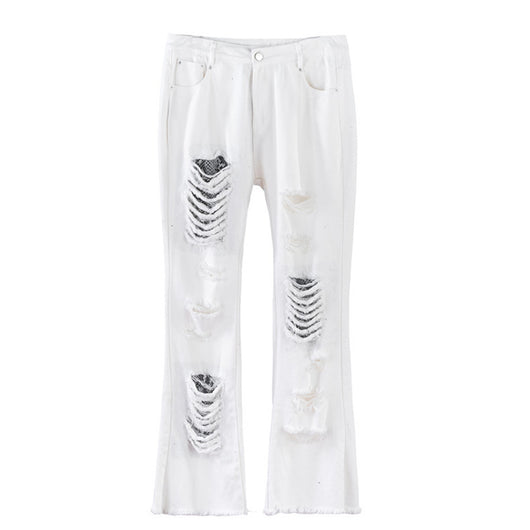 Pantalones Acampanados Holgados con Detalle Deshilachado - Estilo Europeo Casual - Image 4