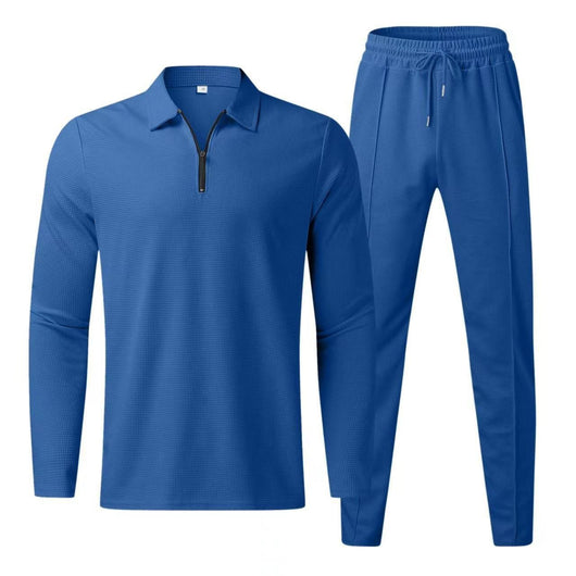 Traje de Pantalón Largo con Cierre y Textura Waffle para Hombre - Image 12