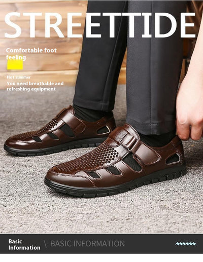 Sandalias de Cuero Perforadas para Hombre - Estilo Ejecutivo Casual - Image 11