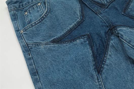 Jeans Hip-hop con Pentagrama y Cierre Lateral para Hombre - Image 20