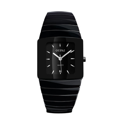 Reloj de Cuarzo Plateado con Diamantes y Carátula Cuadrada para Hombre - Image 3