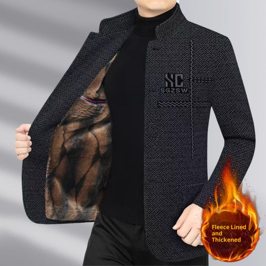 Chaqueta Casual de Lana con Cuello Parado para Hombre - Image 6