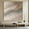 Cuadro Abstracto Texturizado Óleo Sobre Lienzo Beige Gris Olas Decorativo