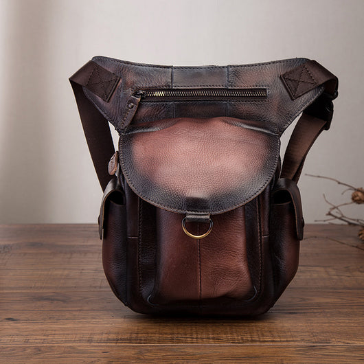 Bolsa Retro de Cuero Encerado para Cámara y Teléfono - Estilo Vintage para Hombre - Image 9