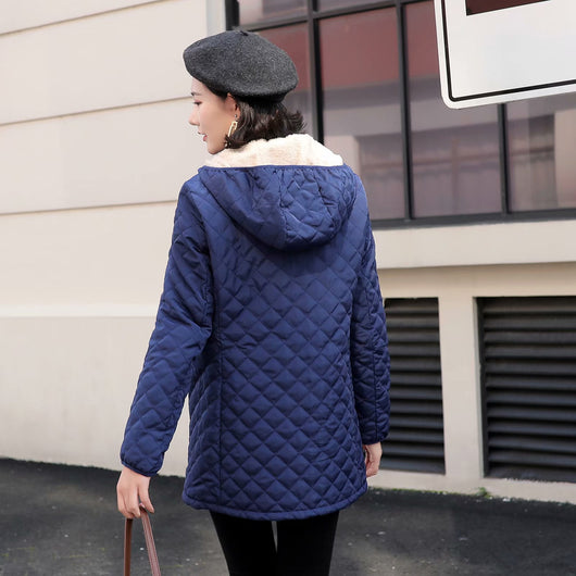 Chaqueta Puffer Acolchada Talla Grande con Forro Polar y Lana de Cordero - Image 23