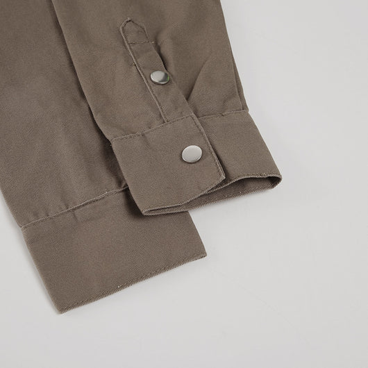 Camisa Denim Slim Fit con Solapa Plisada para Mujer - Image 22