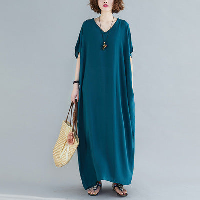 Vestido Bohemio Talla Grande para Mujer - Algodón Puro Cuello V - Image 12